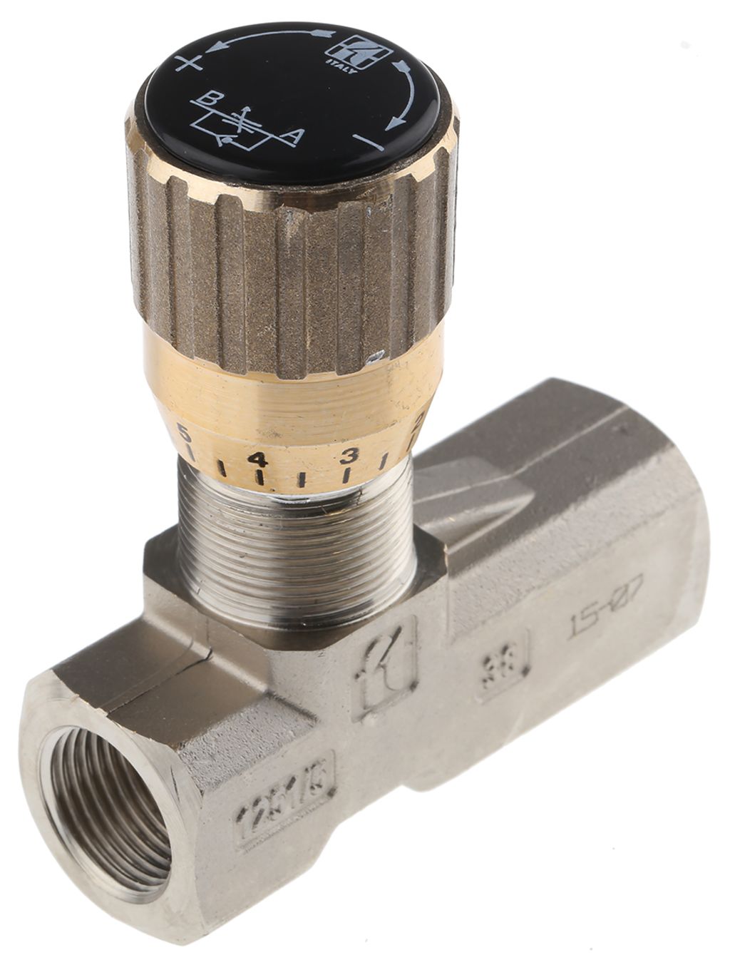 RS PRO Inline Mounting Hydraulic Flow Control Valve, G 3/8, 210bar, 30L ...