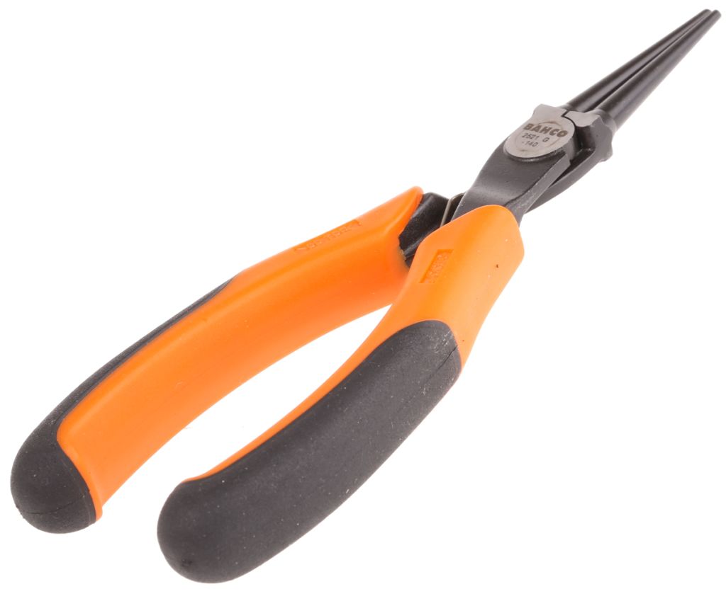 Compact Snipe Needle Nose Pliers with Orange PVC Handle, BAHCO