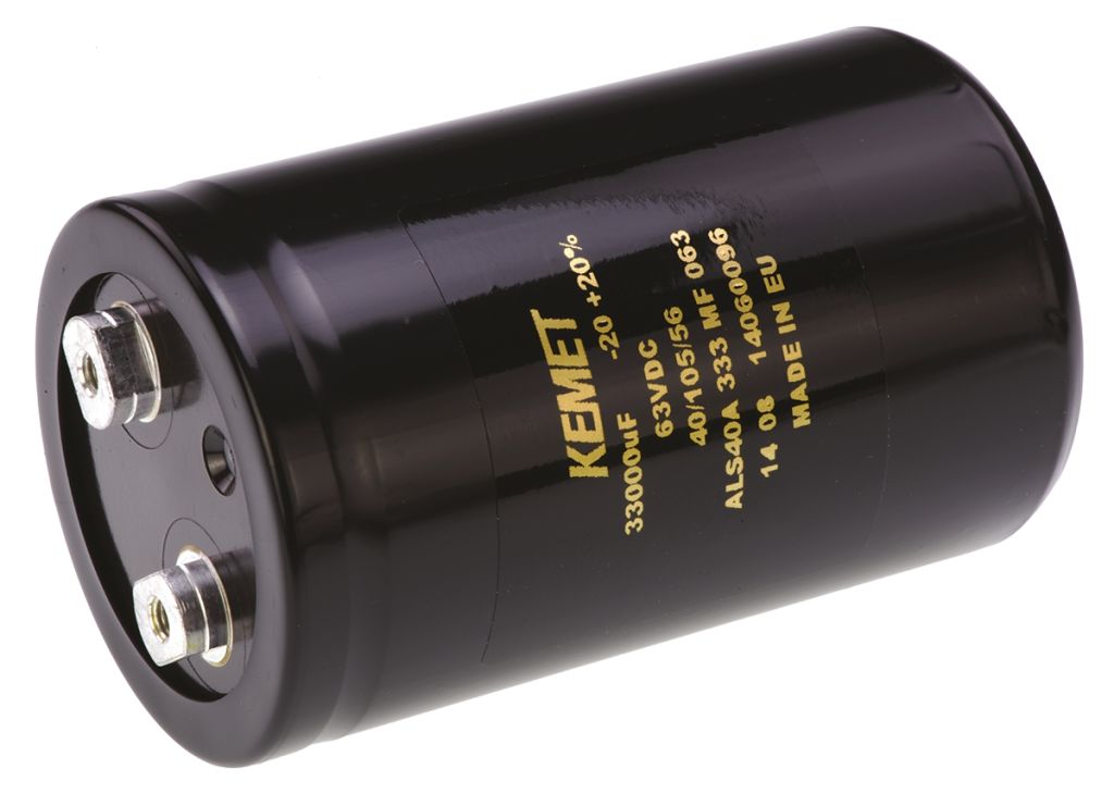 KEMET 33000μF Electrolytic Capacitor 63V dc, Screw Mount - ALS40A333MF063 -  RS Components Vietnam