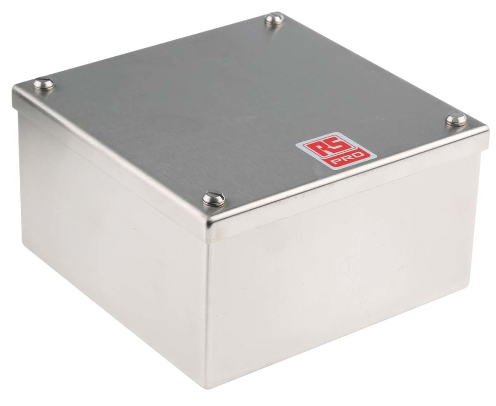 RS PRO 304 Stainless Steel Satin Adaptable Enclosure Box, 160mm x 160mm ...