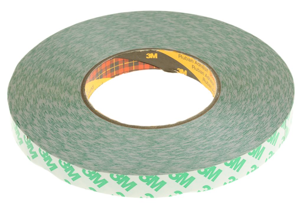 9087 25MMX50M, 3M 9087 White Double Sided Plastic Tape, 0.26mm Thick, 5.2  N/cm, PVC Backing, 25mm x 50m