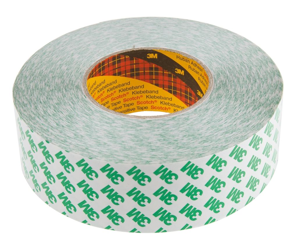 9087 25MMX50M, 3M 9087 White Double Sided Plastic Tape, 0.26mm Thick, 5.2  N/cm, PVC Backing, 25mm x 50m