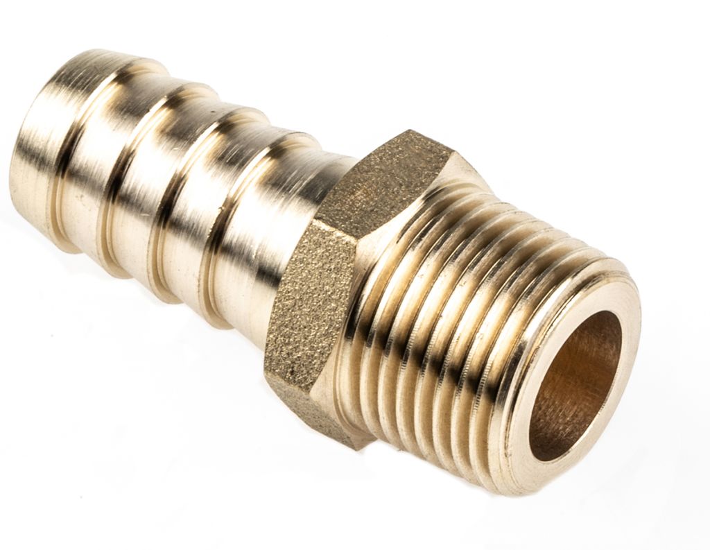 RS PRO Straight Brass Hose Connector, 3/8 in G Male - RS Components Vietnam