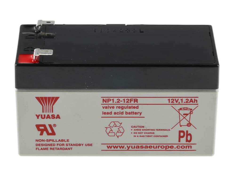 Yuasa 12V NP1.2-12FR Sealed Lead Acid Battery - 1.2Ah