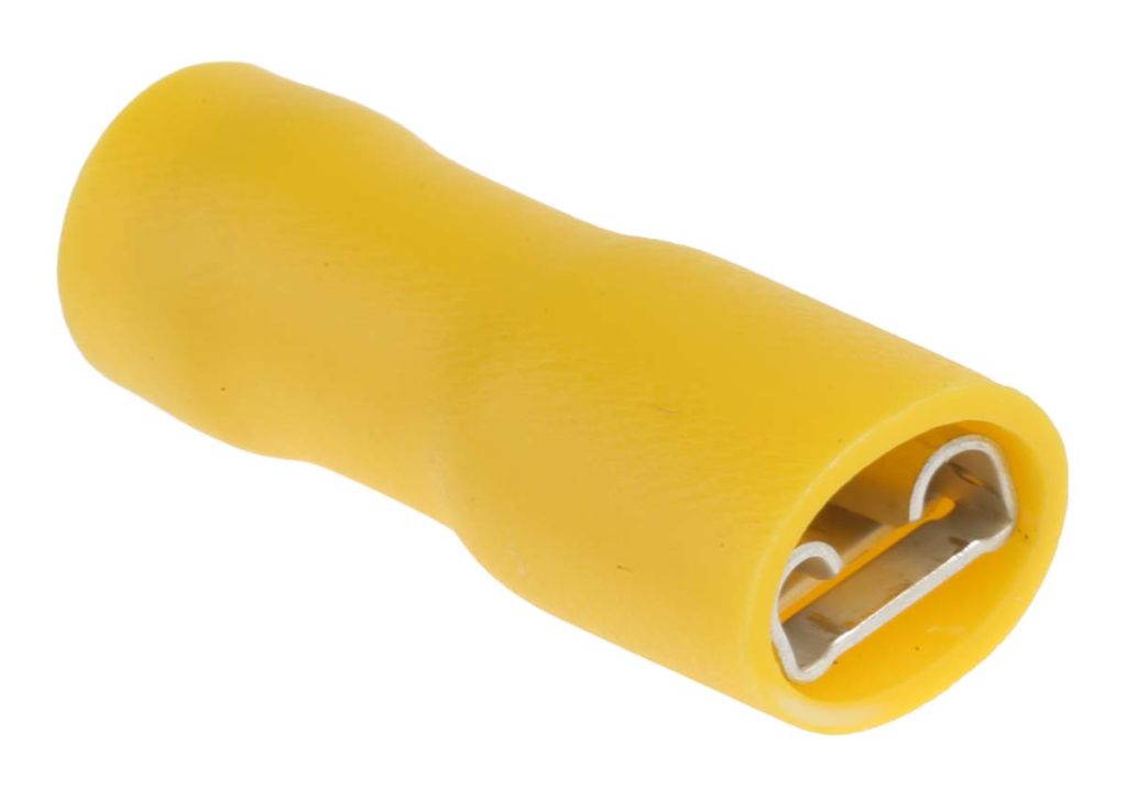 Insulated PiggyBack Yellow Terminals 6.35mm wire cable crimp connectors 