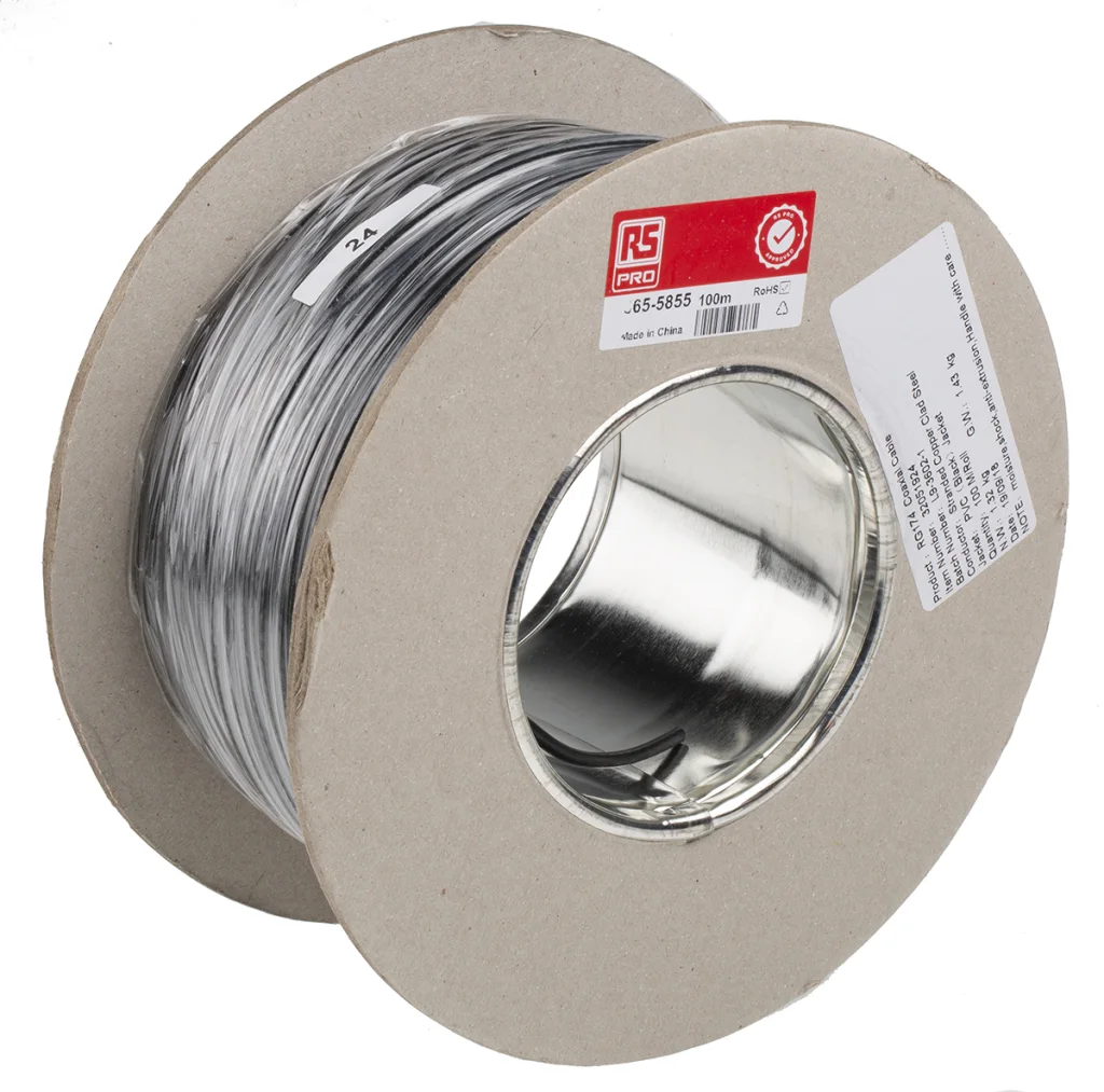 Product image for CABLE COAX RG174 U PVC BLACK 100M