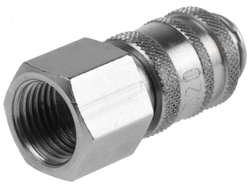 RS PRO Brass Female Pneumatic Quick Connect Coupling, G 1/8 Female Threaded