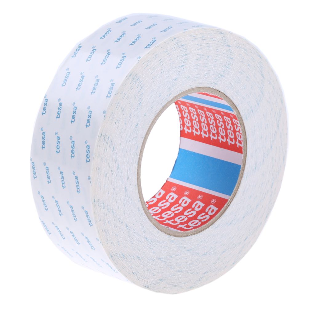 RS PRO White Double Sided Paper Tape, Non-Woven Backing, 25mm x