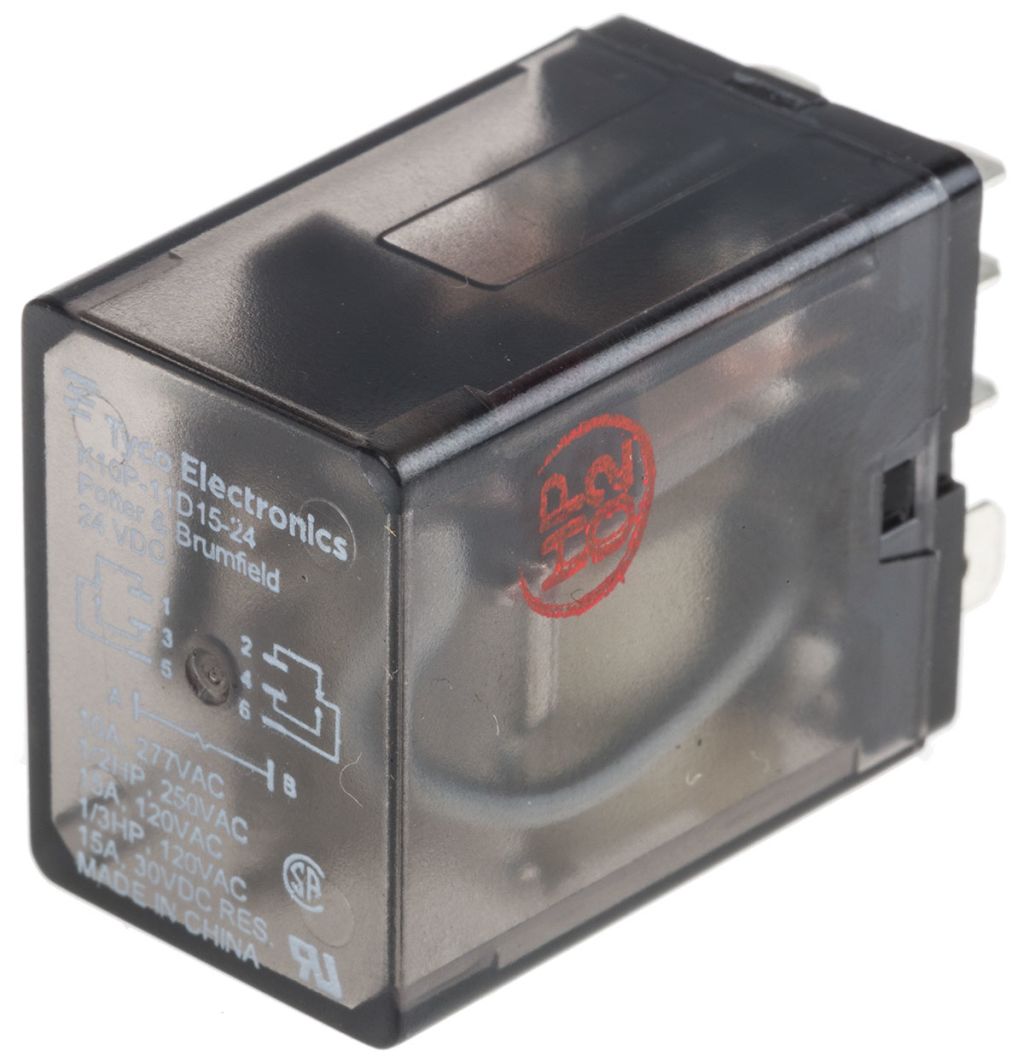 thumbnail interactive-video image 1 of Potter & Brumfield K10P11D15-12V General Purpose Relay - 12VDC Coil, DPDT, 15A 1 of 4