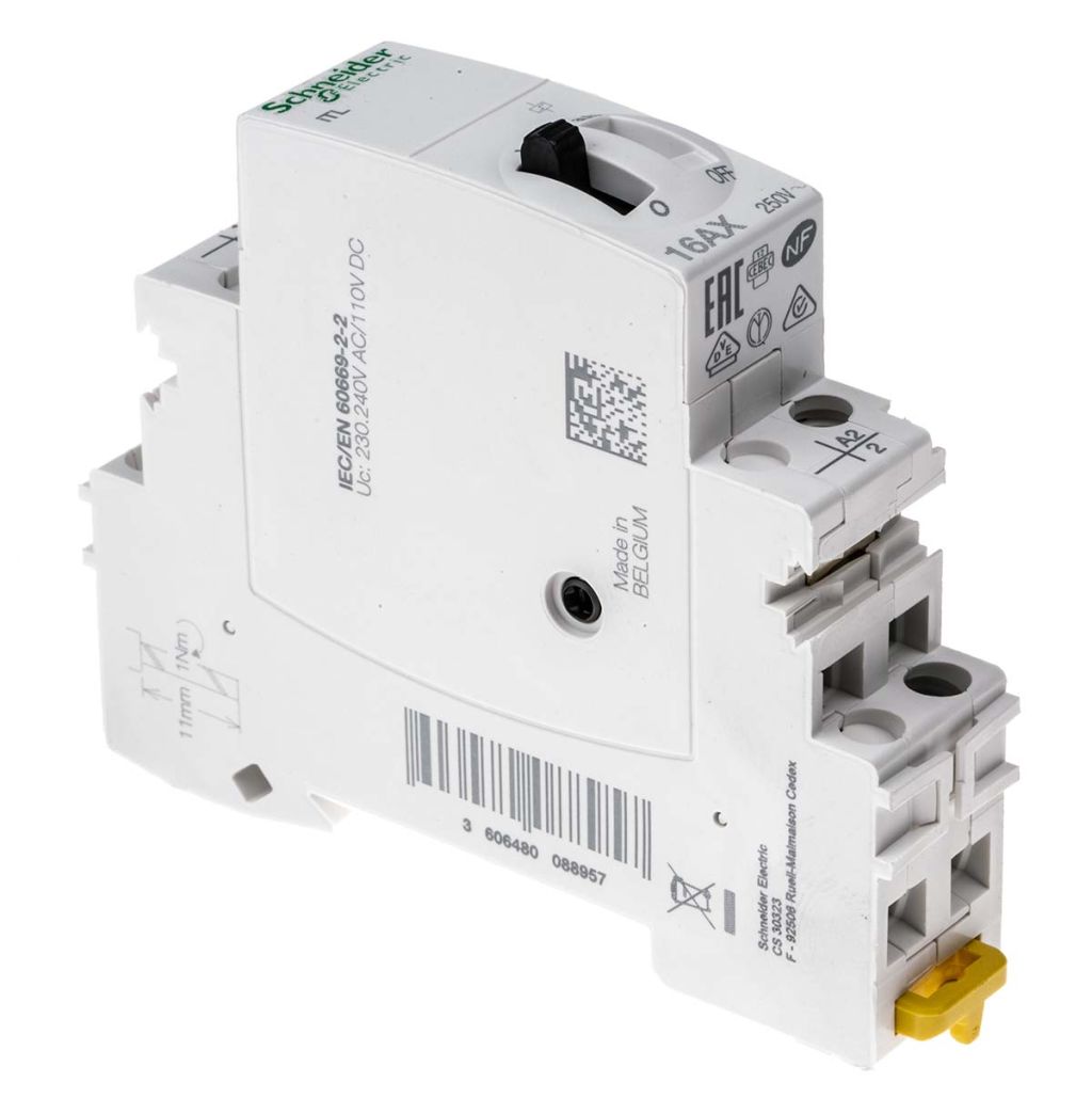 1P Impulse Relay With NO Contacts, 16 A, 110 V dc, 230 → 240 V ac Coil