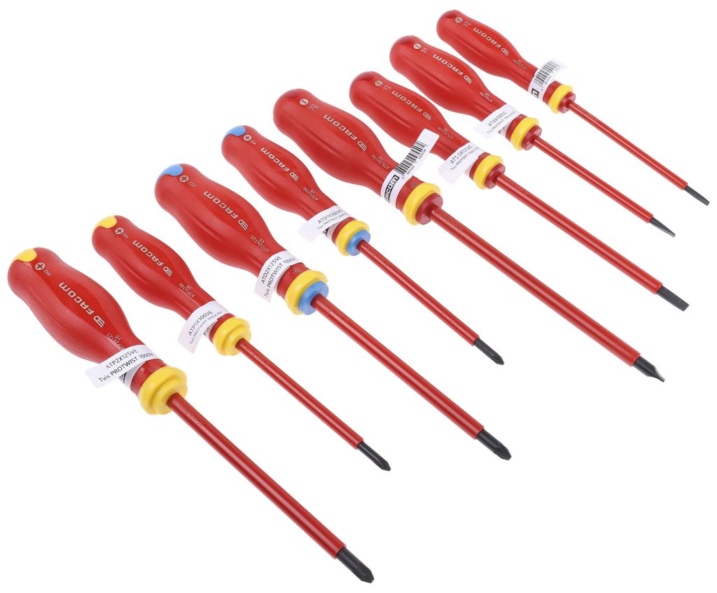 Facom Phillips; Pozidriv; Slotted Precision Screwdriver Set, 8-Piece