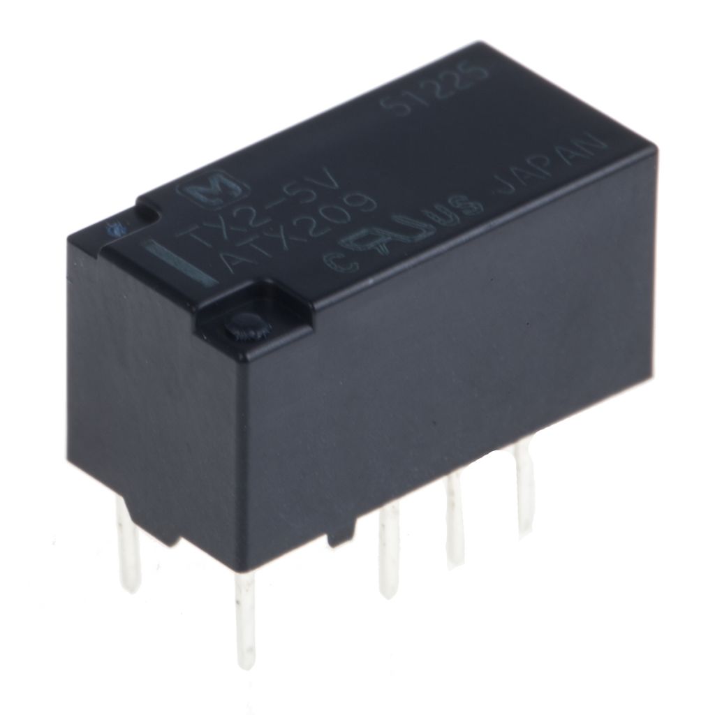 Panasonic, 5V dc Coil Non-Latching Relay DPDT, 2A Switching Current PCB  Mount, 2 Pole, TX2-5V