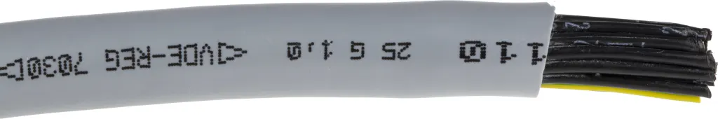 Product image for RS PRO 25 Core Unscreened YY Control Cable, 1 mm², Grey PVC Sheath, 50m, 17 AWG