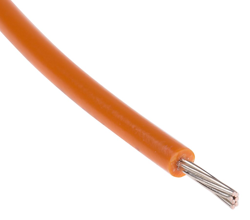 14 AWG Stranded Hook Up Wire, Orange, 1000 ft, 0.138 Dia, UL3173