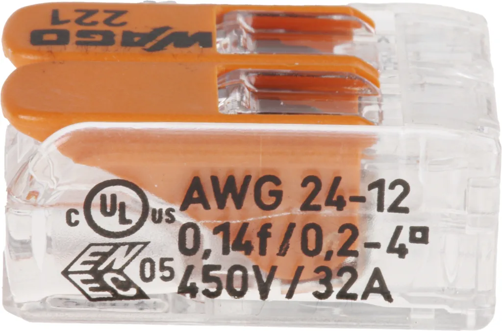 Product image for CONNECTOR 2P FOR WIRES SOLID & FLEXIBLE