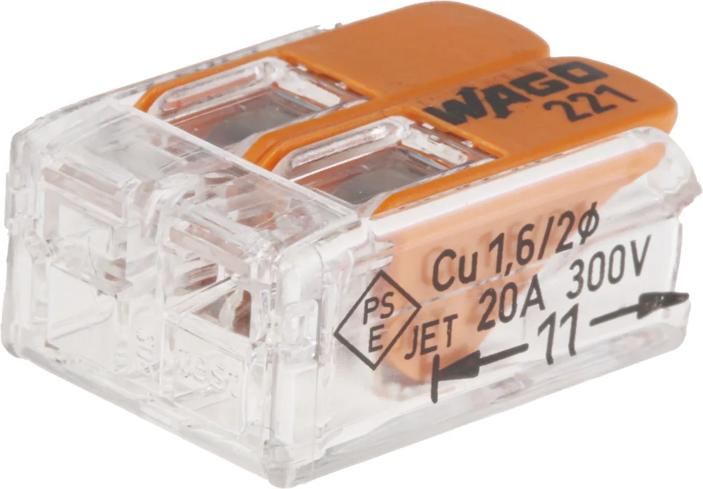 Product image for CONNECTOR 2P FOR WIRES SOLID & FLEXIBLE