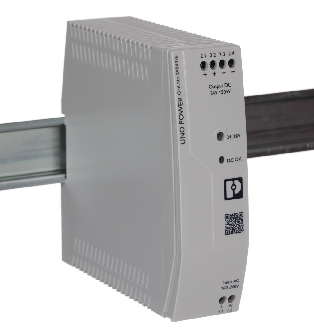 Phoenix Contact UNO-PS/1AC/24DC/150W Switch Mode DIN Rail Power Supply ...