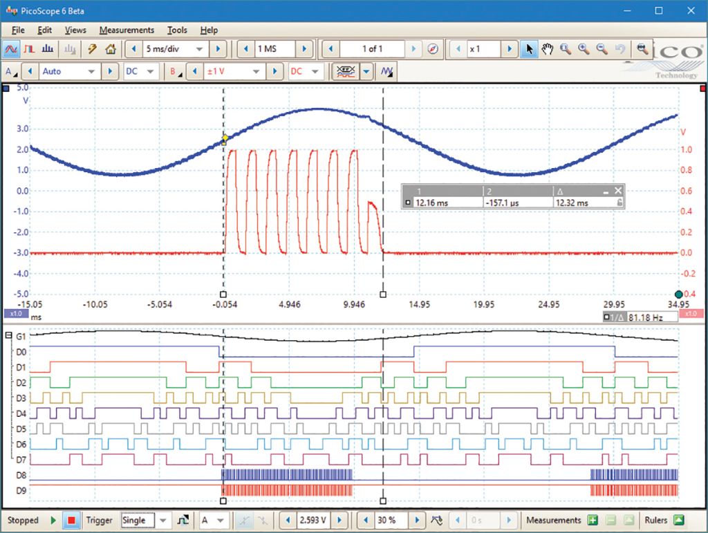 Комбинированные сигналы. WVU Inverter Motor Oscilloscope Signal.