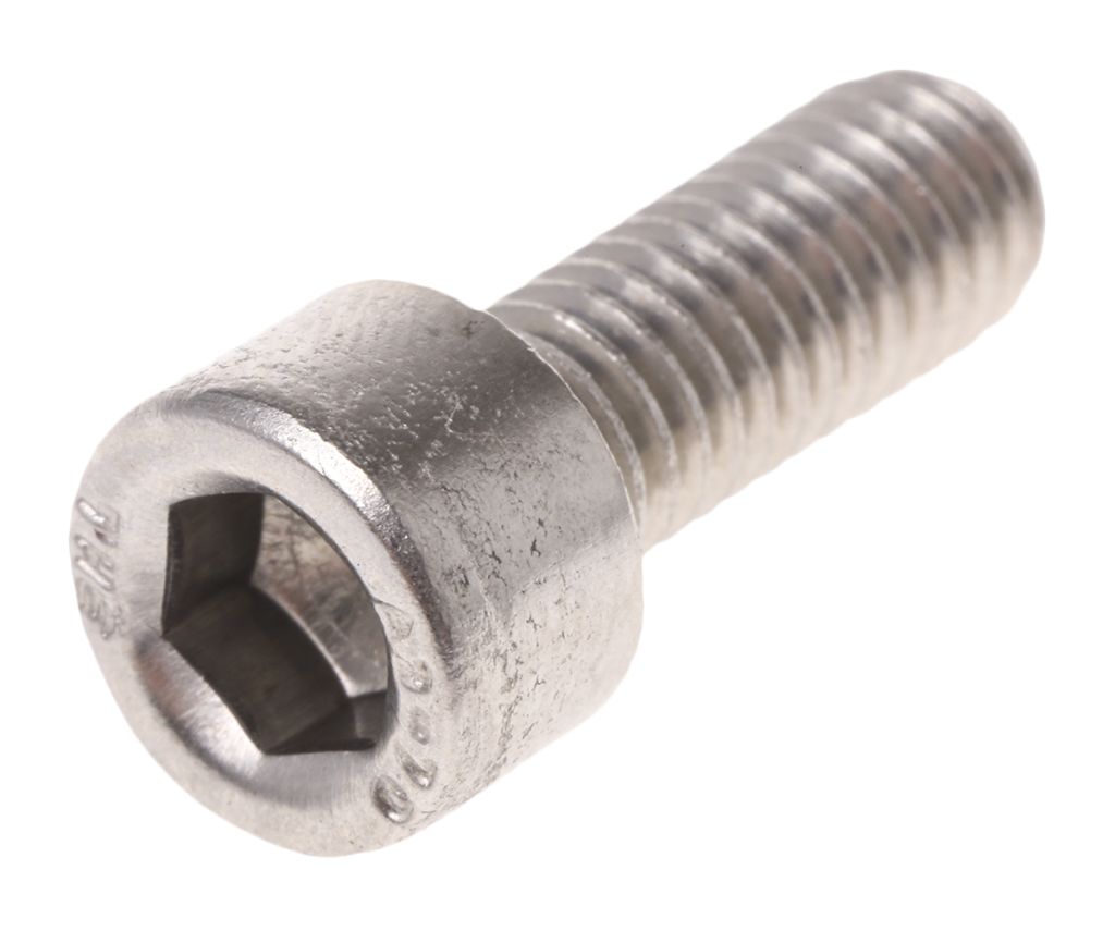 RS PRO Plain Stainless Steel Hex Socket Cap Screw, DIN 912 M8 x