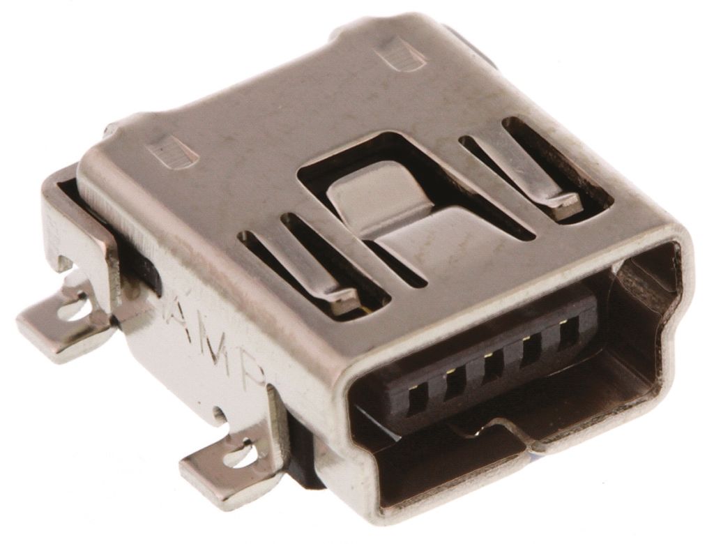 1734035-2, Разъем USB-B Mini, USB 2.0, гнездо угловое 5pin SMD. Гнездо для разъема SMK 2. Mini USB разъем 14pin. Разъем USB B SMD.