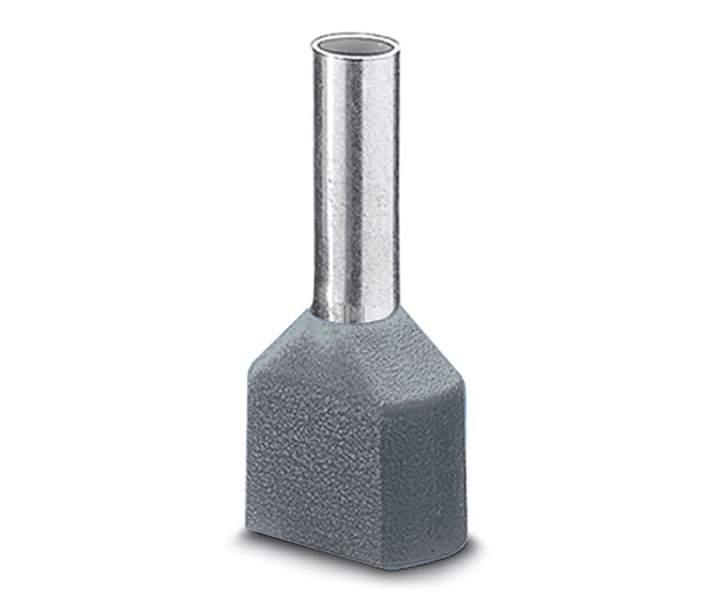 Phoenix Contact, AI-TWIN2X 4 -12 GY Insulated Crimp Bootlace Ferrule ...