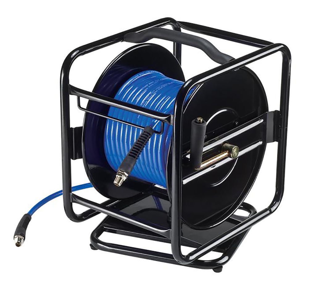 60 Metre Wall Mount Mounted & Free Standing Garden Hose Reel Storage Pipe  Cart