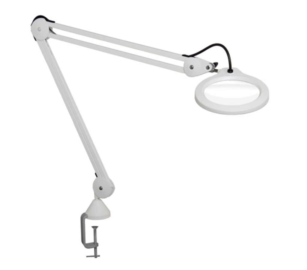 Luxo LFM LED Magnifying Lamp with Table Clamp Mount, 5dioptre, 127mm