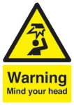 Product image for PP sign 'Warning.. mind head',210x148mm