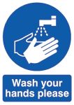 Product image for SAV sign 'Now wash.hands', 210 x 148mm