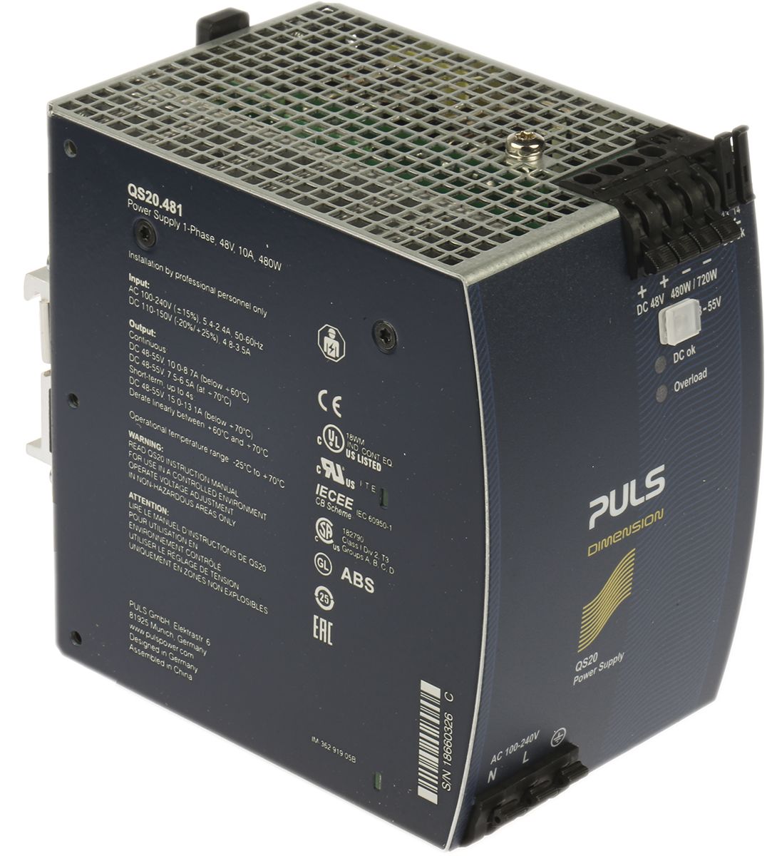 Puls Dimension Q Switch Mode Din Rail Panel Mount Power Supply 100 240v Ac Input Voltage 48v Dc Output Rs Components Indonesia