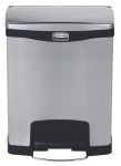 Product image for Rubbermaid Commercial Products Slim Jim 30L Chrome Pedal Stainless Steel Waste Bin