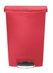 Product image for Rubbermaid Commercial Products Slim Jim 90L Red Pedal PE, PP Waste Bin