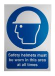 Product image for RS PRO PVC Mandatory Head Protection Sign With English Text