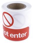 Product image for Tape 'DO NOT ENTER',Red/white 100mx150mm