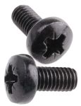 Product image for Black steel cross pan head screw,M6x12mm