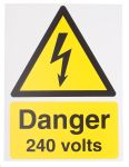 Product image for 200x150mm Plastic Danger 240 volts Sign