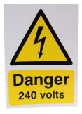 Product image for SAV sign 'Danger 240 volts', 210x148mm