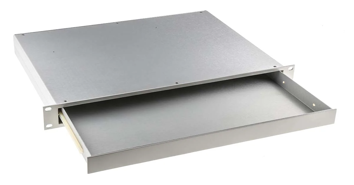 Product image for Aluminium front mounted drawer,1U