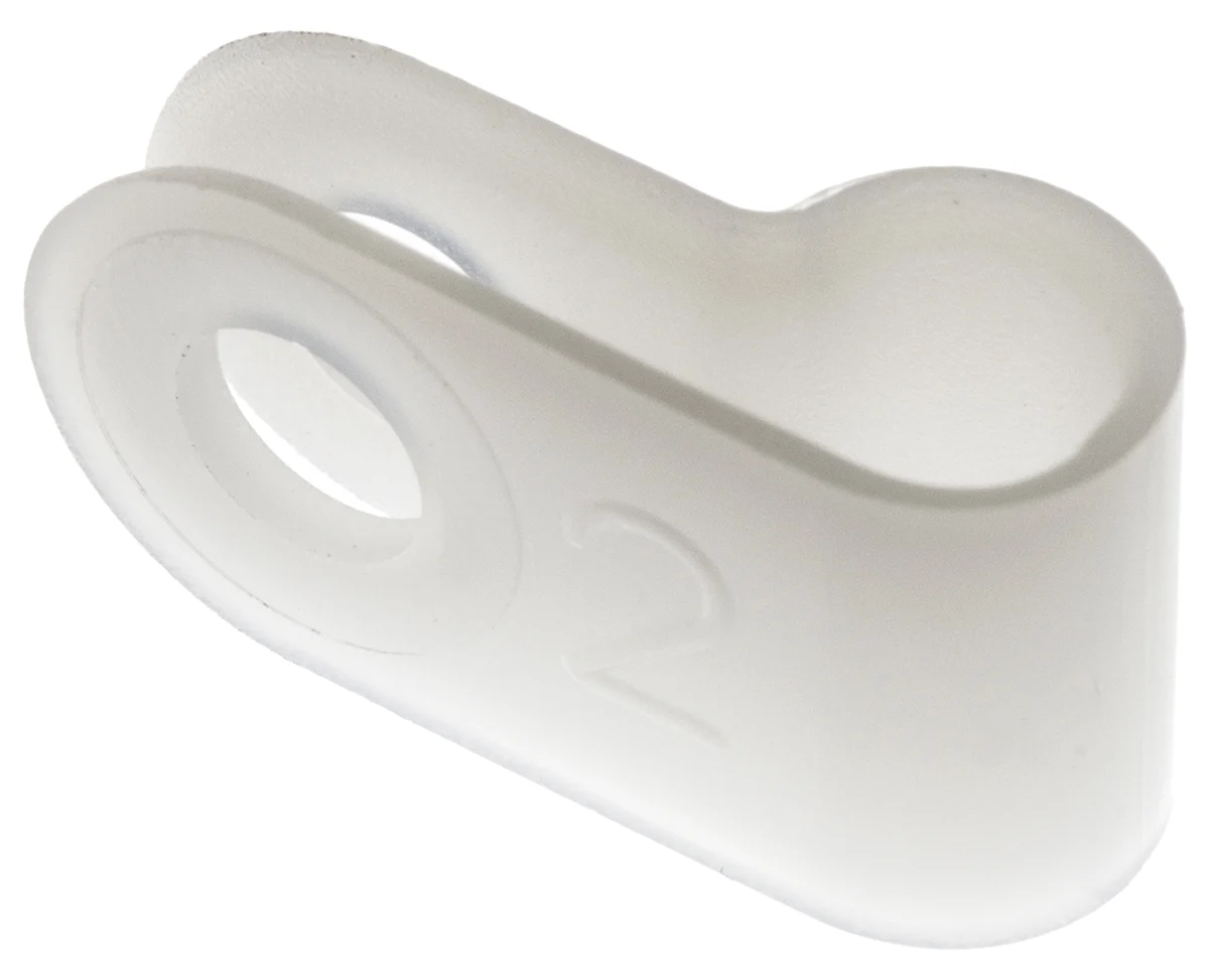 Product image for Natural Nylon P-clip, 5mm Bundle Dia