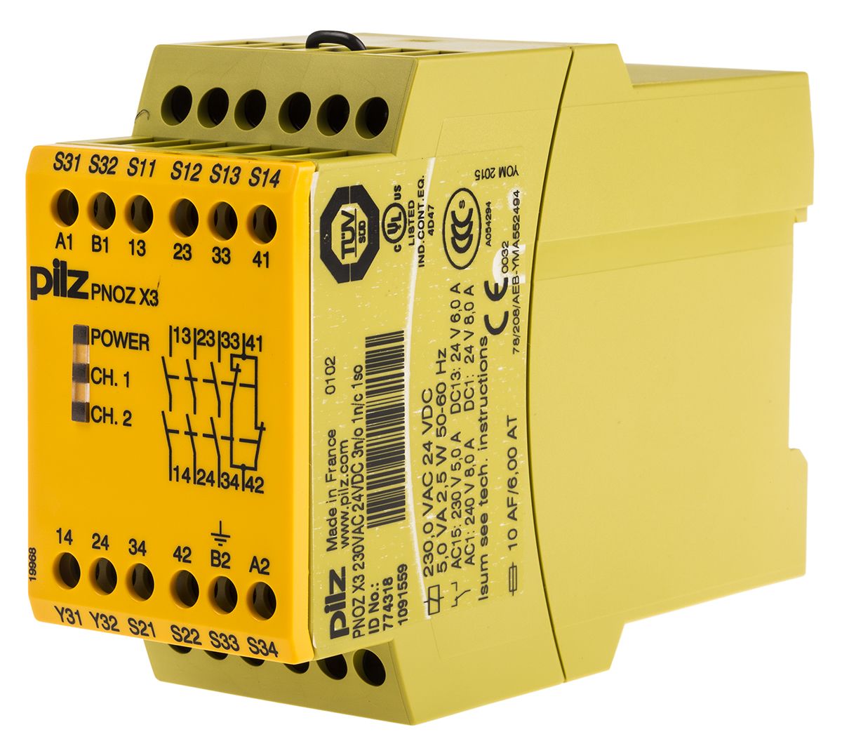 Pilz 24 V Dc 230 V Ac Safety Relay Dual Channel With 3 Safety Contacts Pnoz X Range With 1 Auxiliary Contact Rs Components Indonesia