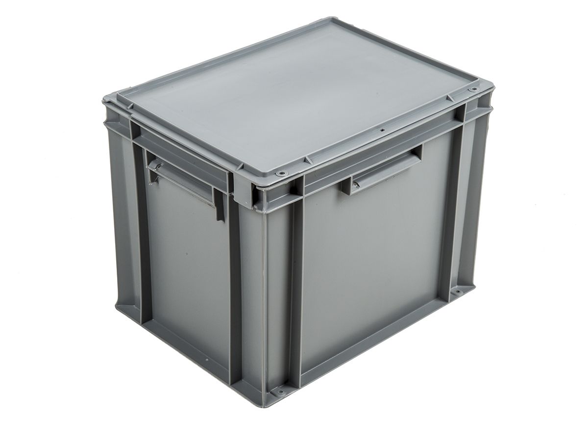 Schoeller Allibert 30l Grey Plastic Medium Storage Box 330mm X 300mm X 400mm Rs Components Indonesia