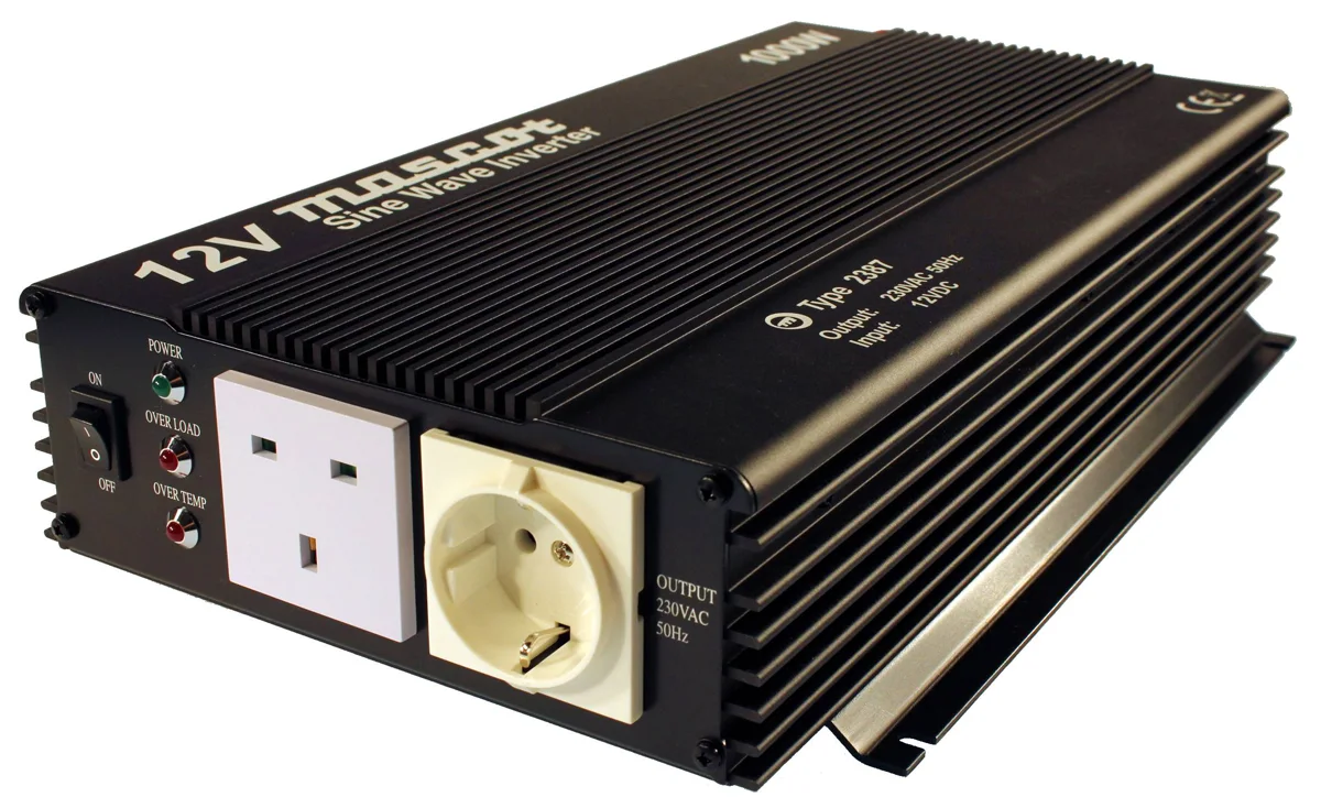 Product image for 1000W DC-AC Car Power Inverter, 10 → 15V dc / 230V ac