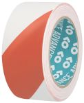 Product image for RED/WHT PVC HAZARD WARNING TAPE AT8