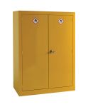 Product image for RS PRO Yellow Lockable 2 Doors Hazardous Substance Cabinet, 1535mm x 1m x 560mm