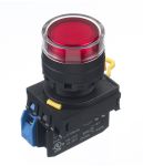 Product image for  YW22MM PBI EXT MAINT 1NO LED 24V RED