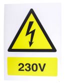 Product image for 200x150mm Plastic Warning 230V Sign