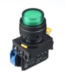 Product image for  YW22MM PBI EXT MAINT 1NO LED 24V GREEN