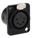 Product image for 5 way univ black chrome panel XLR socket
