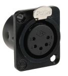 Product image for 5 way univ black chrome panel XLR socket