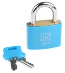 Product image for Blue Plastic Coated Brass Padlock